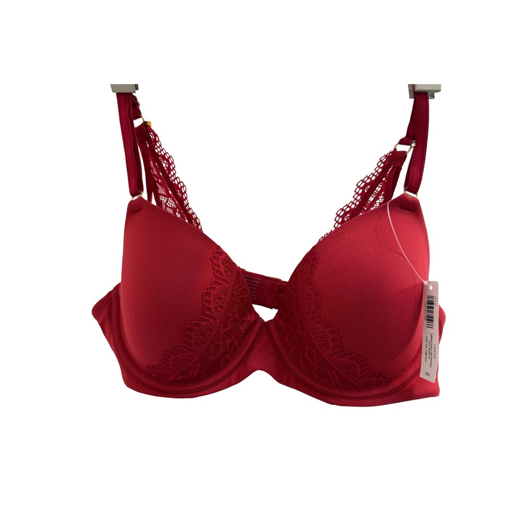 Soma Bra Womens 36B Red New Enchanting Lace Perfect Coverage Underwire